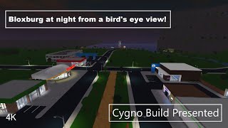 Bloxburg at night from a bird's eye view | 4K | Cygno Build