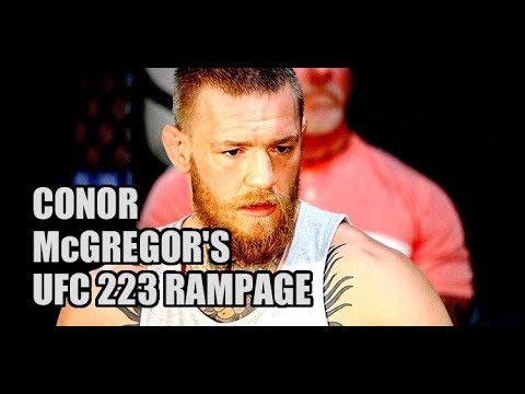 Conor McGregor & His Team Go on Rampage at UFC 223 Media Day (includes slo-mo)