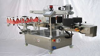 flat round conical bottles double sided labeling MC fully automatic labeller maquinas de etiquetado