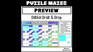 Translating Expressions Puzzle Maze Digital and Print Math Activity