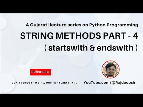 Python 048 : String Methods Part 4 [Gujarati Language] #pythoningujarati #gtu #rajdeepsir #python