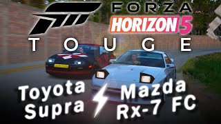 Forza Horizon 5 Touge battle with Eurobeat : Toyota Supra vs Mazda RX-7 FC *POV*