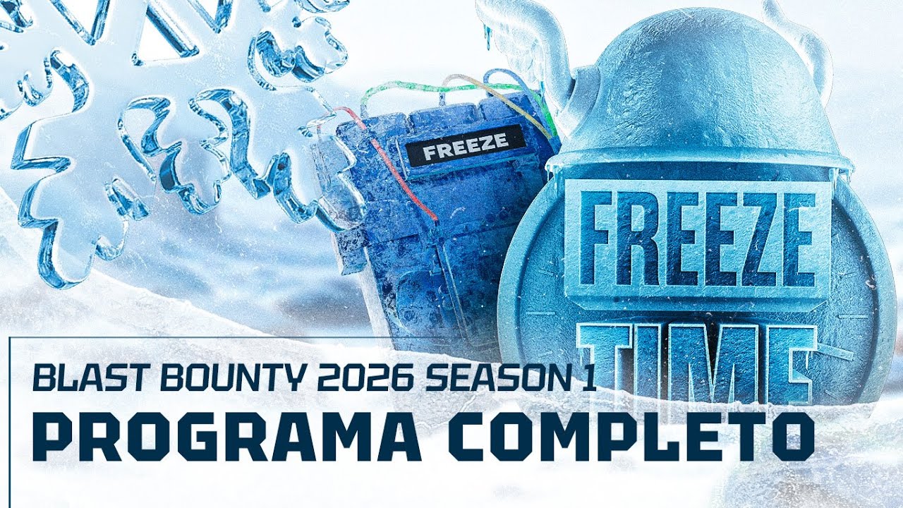 DIA 4 - FREEZE TIME | BLAST BOUNTY 2026 SEASON 1 ! - socio - Siga  ⁨@Gaules⁩ nas redes sociais