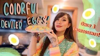 PASTEL DEVILED EGGS! EASTER COLORFUL DEVILED EGGS RECIPE 🧺🐤🥚 Net Worth