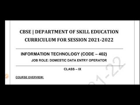 Information Technology Code - 402, Class 9 Syllabus 2021-22, Term 1