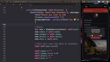 SwiftUI Creating Remember App from Start to Finish ( part 10 ) Alert comfirmation : Yes 0r No
