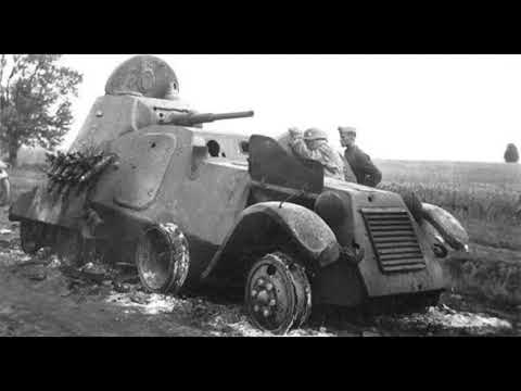 Подбитые советские бронеавтомобили "БА".