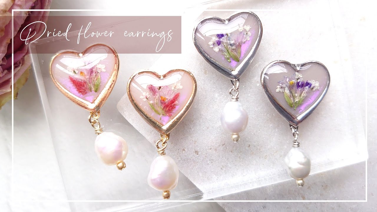 resin】バランスの良いお花の埋め込み方のコツ｜ドライフラワー レジン 