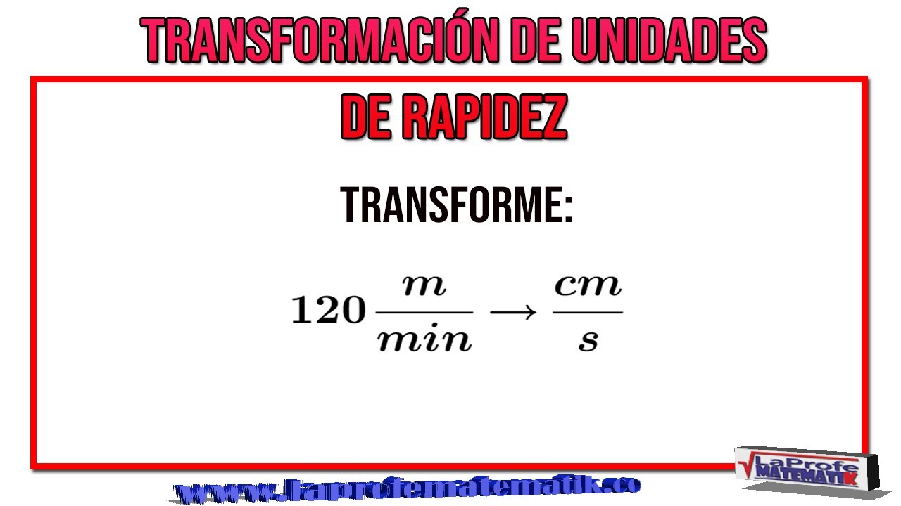 Transformaciones o conversiones de unidades de rapidez - YouTube