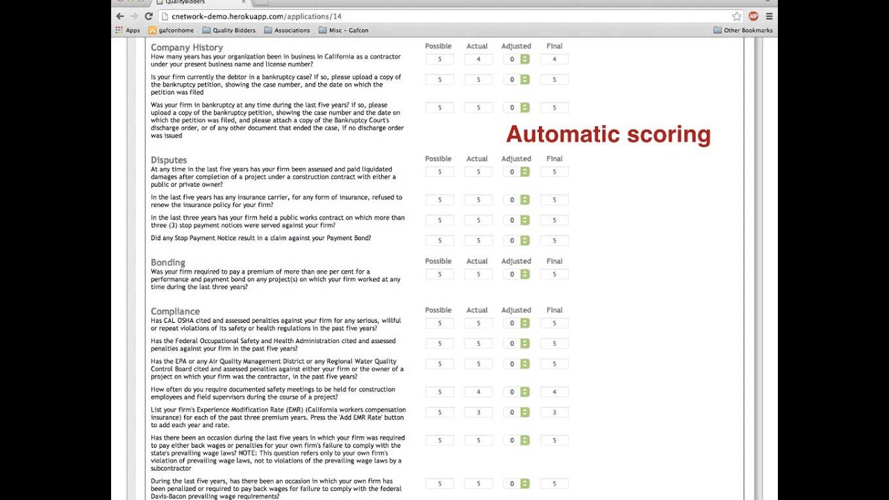 QualityBidders screen shot demo