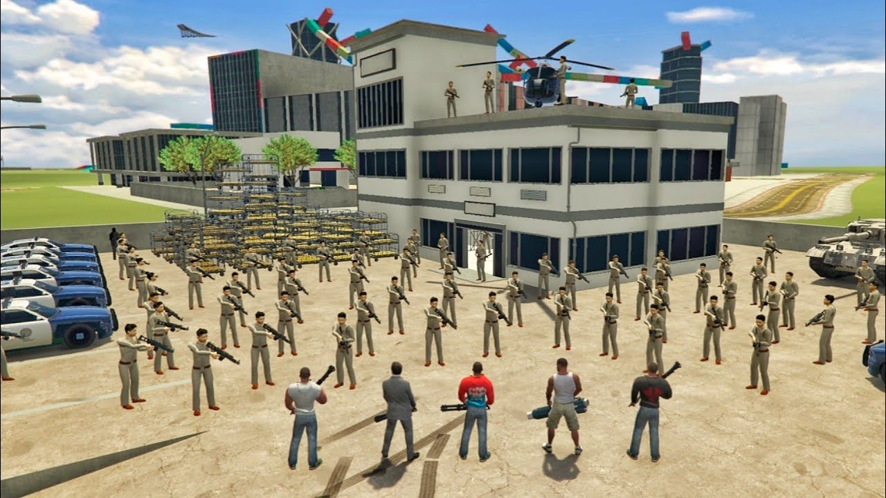 Red Franklin Black Franklin white Franklin With Gta5 Michael Franklin Attack On Police Station? #1