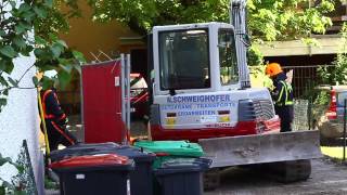 Bagger beschädigt Gasleitung in Salzburg