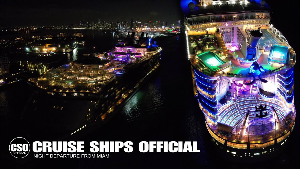SUNDAY CRUISE DEPARTURES FROM THE PORT OF MIAMI NIGHT 5 SHIPS MIAMI CRUISE SHIPS OFFICIAL