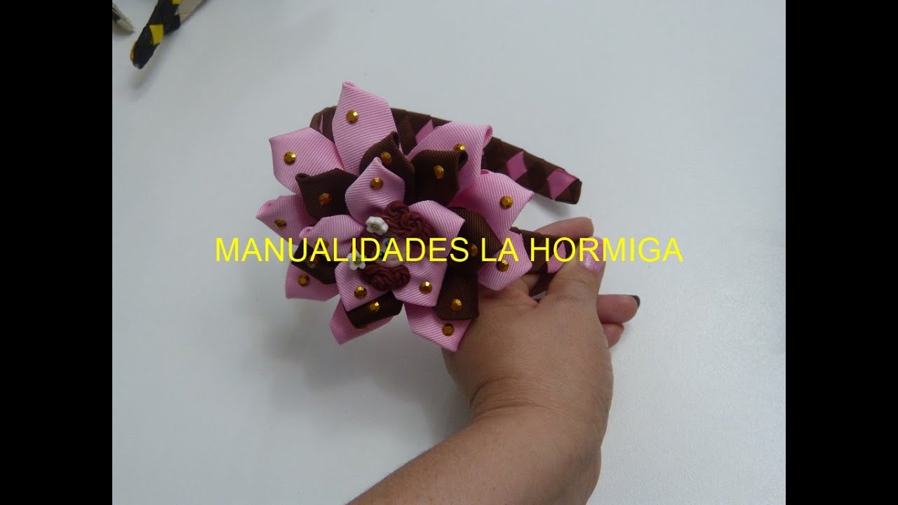 DIY DIADEMAS CON FLORES GRANDES🌸😍FLOR DE PUNTAS  Paso a Paso  #502