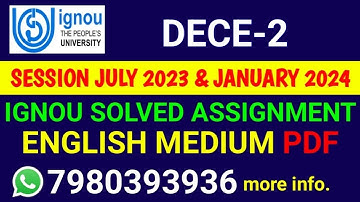 DECE-2 Solved Assignment 2023-24 English, DECE-2 Solved Assignment 23-24, DECE 2 Assignment