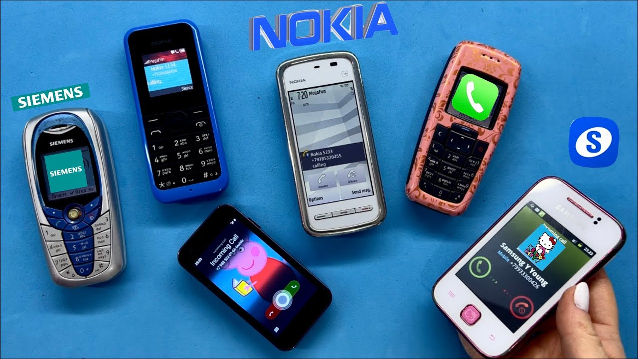 Old Phone Incoming call Siemens C65 + Nokia 2600 + Nokia 1134, 5233 + Samsung Y Young / Hello Kitty