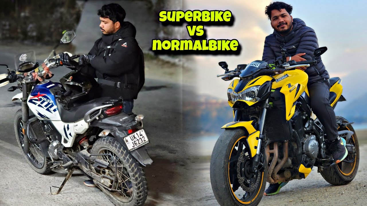 Difference between Superbike kawasaki z900 and Normal Bike 😨 YouTube