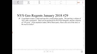 NYS Geometry Regents January 2018 question 29