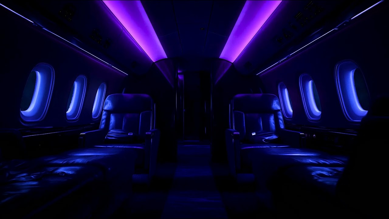 Luxury Private Jet Night Ambience | Dark Cabin Vibes for Focus & Relaxation
