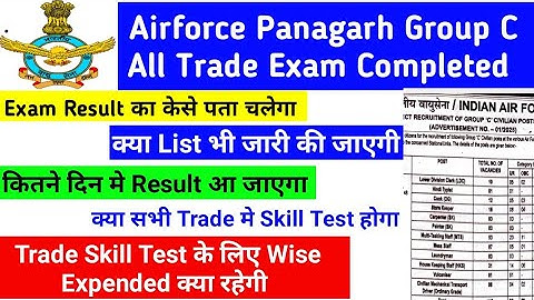 Airforce Panagarh Group C Exam Result Update|Airforce Panagarh Group C Cutoff |Airforce Groupc Skill