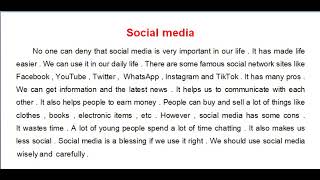 paragraph about social media براجراف عن وسائل التواصل الاجتماعي للصف الثالث الاعدادي الترم الأول