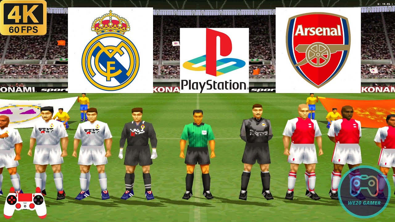 Winning Eleven 2002 Gameplay - Real Madrid vs Arsenal  - Duckstation PS1 on PC || Full Game [4K60]