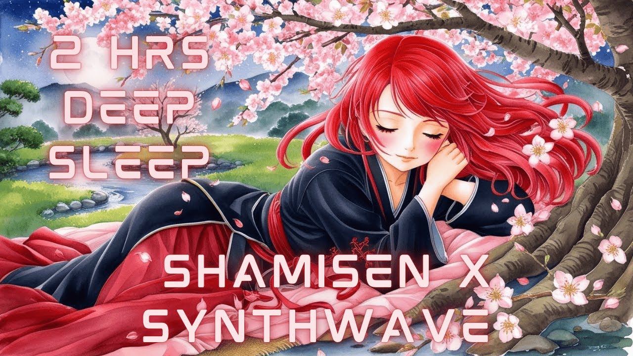 2 Hours of Sleepy Synthwave & Shamisen | Chill Lofi Anime Ambience