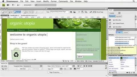 Adope Dreamweaver Tutorial CS4 Styling the Spry Menu Bar