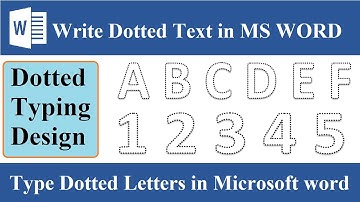 How to Write Dotted Text in Microsoft Word