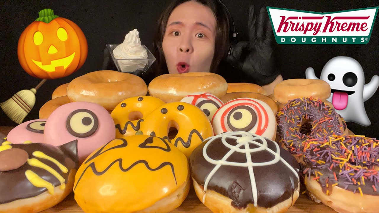 ASMR クリスピークリームドーナツ大食い‼️〜丸いヤツはだいたい友達〜 krispy kreme donuts【咀嚼音】