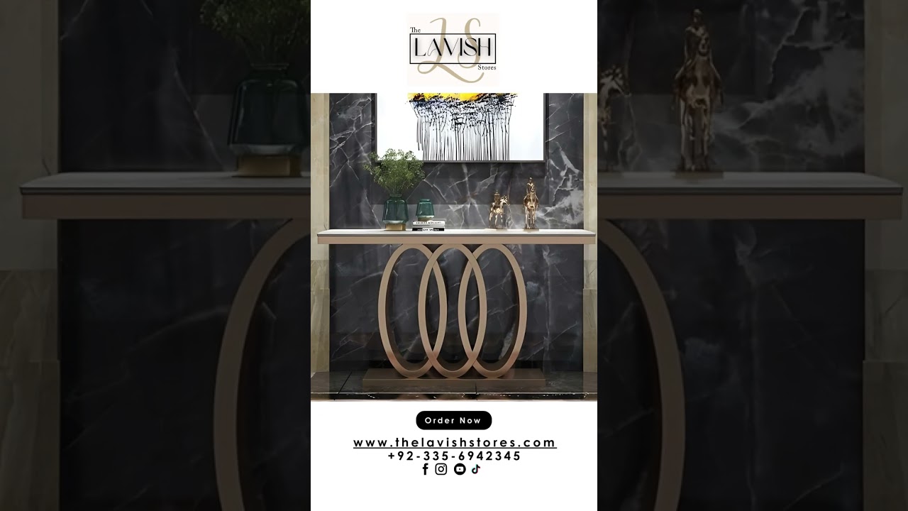 European Style Metal Console Table With Gold Painted.