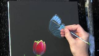 butterfly acrylic painting tulip pyy ie