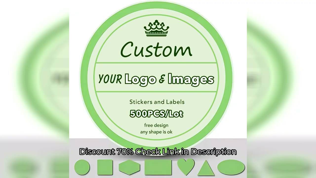 500PCS Custom Stickers Personalized Logo - Waterproof Vinyl Decals for Wedding Baptism DIY Your Own