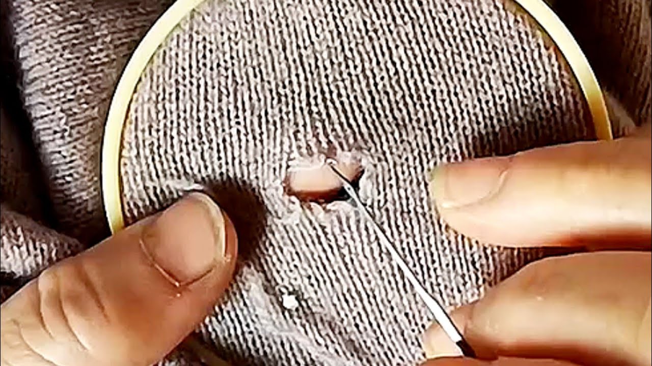How to Perfectly Repair a Hole in a Knitted Sweater - YouTube