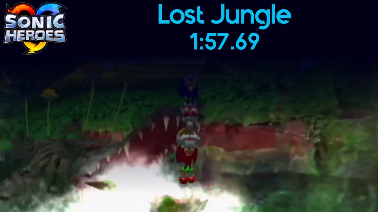 Sonic Heroes - Team Sonic Lost Jungle Speedrun - 1:57.69
