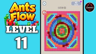 Ants Flow: Pixel Color Puzzle Level 11 Walkthrough Solution 
