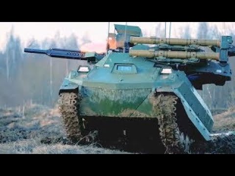 러시아 무인 지상전투 장갑차 Uran 9 UCGV 야지 실사격 영상 - YouTube