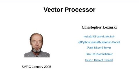 Forth Vector CoProcessor -- Christopher Lozinski -- 2025-01-25