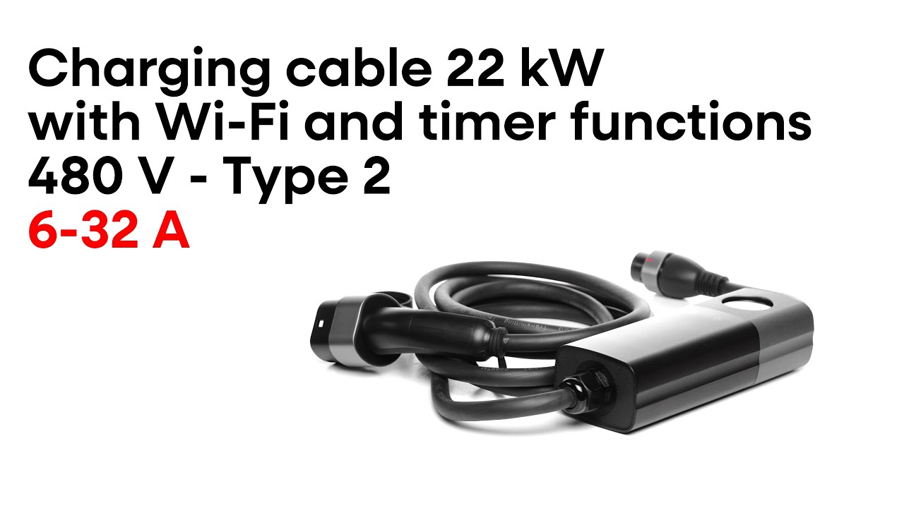 Charging cable 480 V - type 2 ( 32A, 3 phases 22 kW) with Wi-fi function
