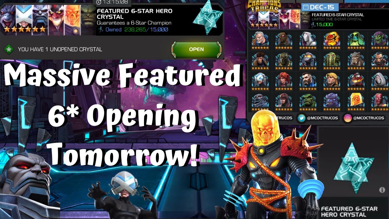 Massive Featured 6-Star Crystal Opening Tomorrow! 240k Shards! Stream? - Marvel Contest of Champions