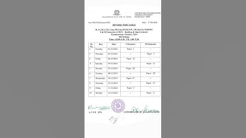 OU PG  EXAMINATION REVISED  TIMETABLE SEMESTER -I & III (BACKLOG & IMPROVEMENT) 2024