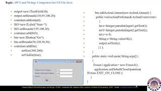 FACULTY051 CS453 KUST20201 L19 V1 AWT and Swings Components for GUI JTextField and JTextArea