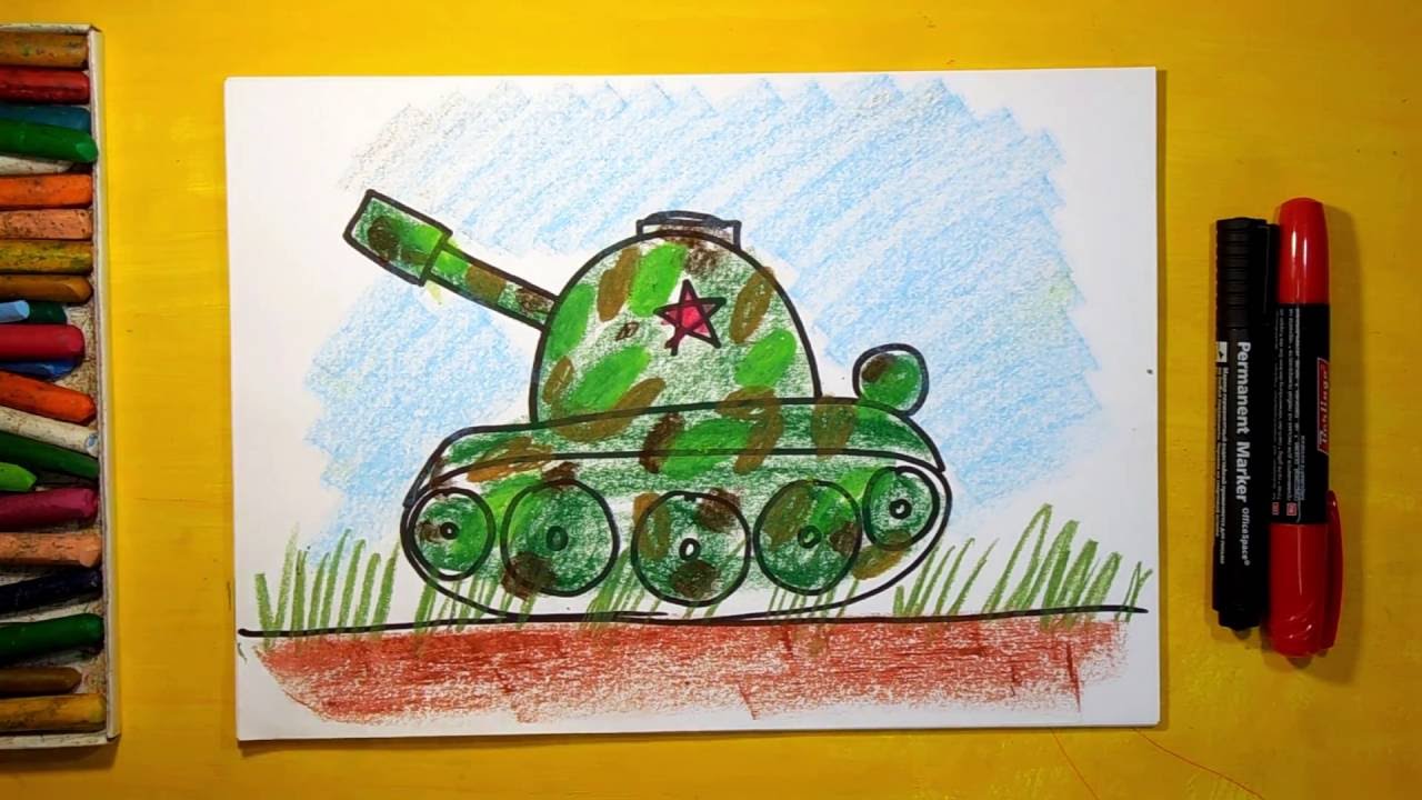How to draw a tank / Drawing Lesson for kids - YouTube