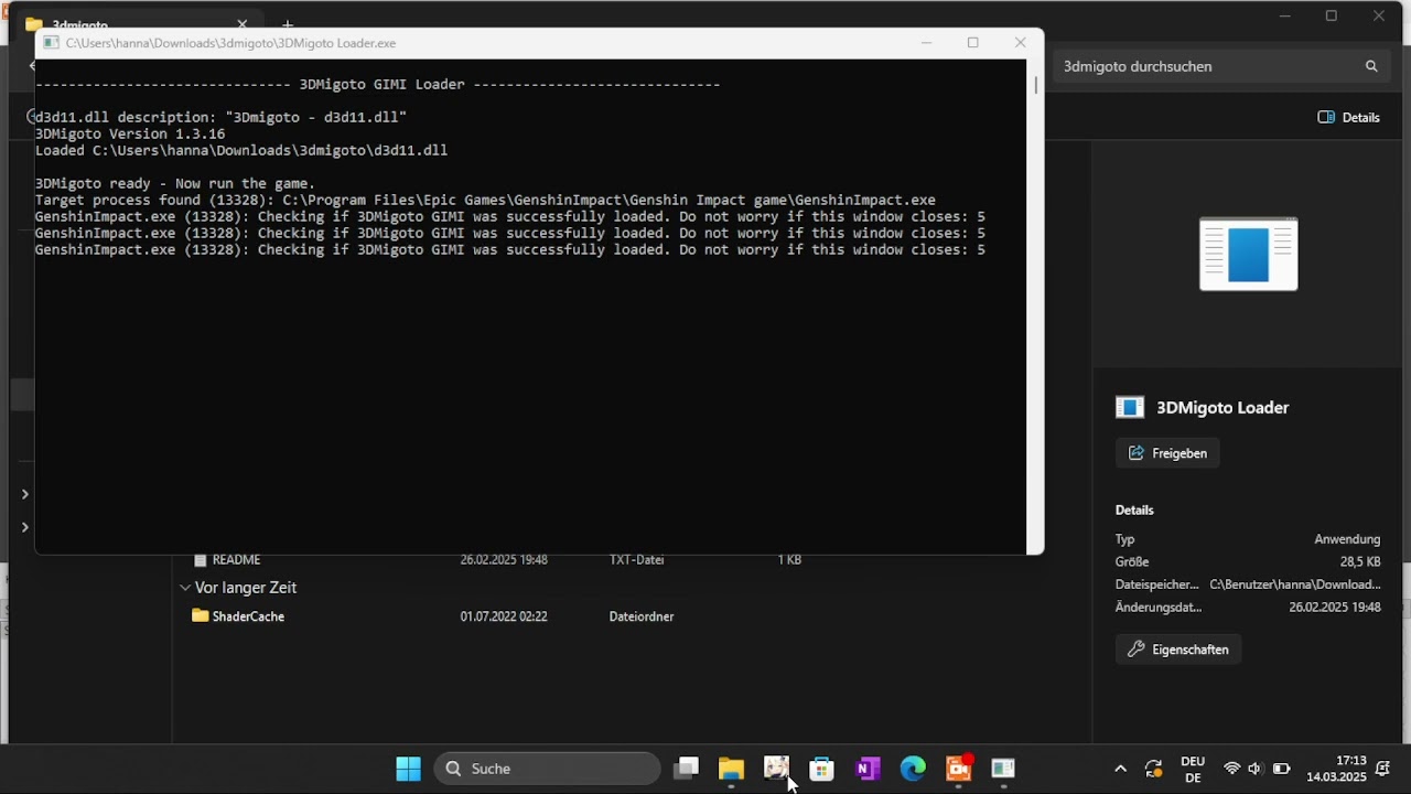 Bug opening Genshin with 3dmigoto