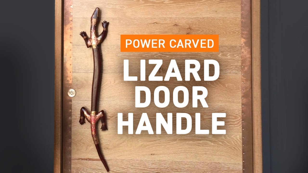 How to Power Carve a Wooden Lizard Door Handle | Arbortech Tools