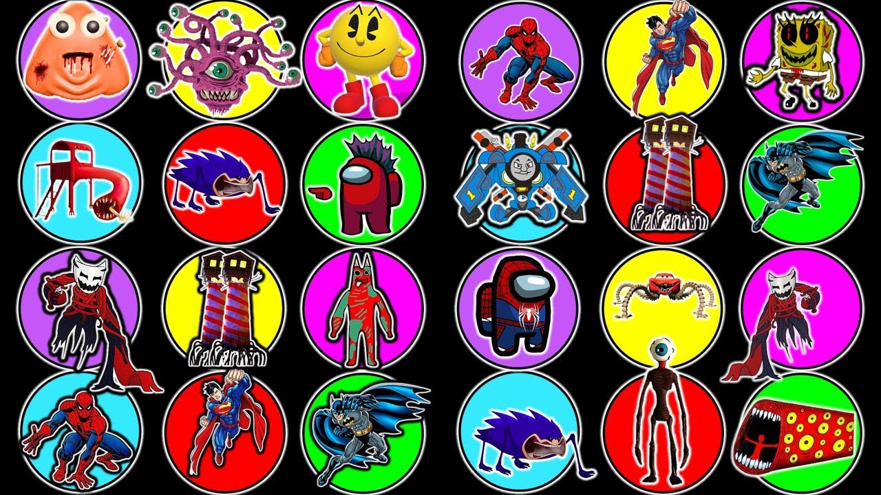 KUMPULAN MONSTER !! Creepy Banban, Among US Spider, Spongeboob, Screech Roblox, Pou Exe, Moondrop