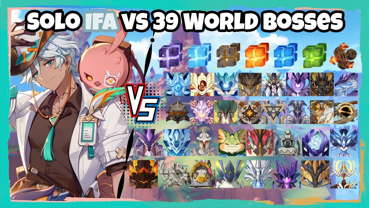 Solo C6 Ifa vs 39 World Bosses (WL 9) Without Food Buff | Genshin Impact