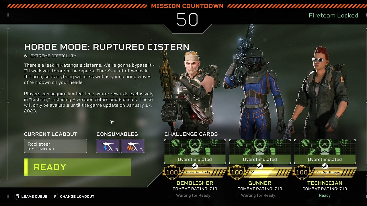 Aliens Fireteam Elite - S4 Extreme - (Horde Mode Ruptured Cistern) COMPLETE 1 Christmas Event 2022