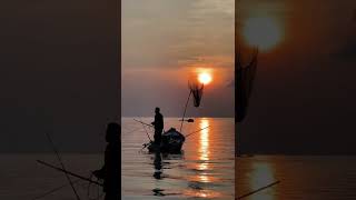 Silhouette Of A Man Fishing -1997
