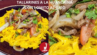 ¡TALLARINES CON CREMA HUANCAINA Y LOMITO AL JUGO ! RECETA Delicias Cusqueñas Perú